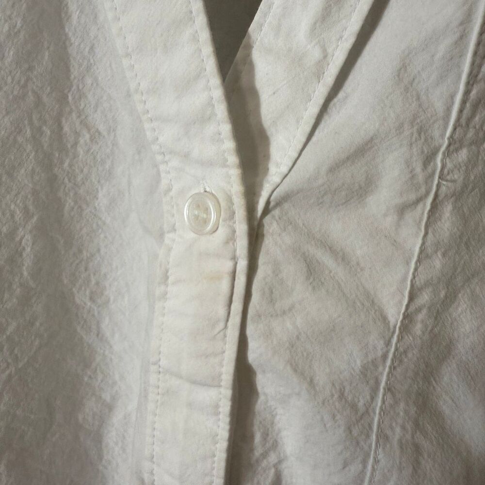 Madewell Y-Neck Short Sleeve White Button Down Textured Cotton Shirt Size XXL - Picture 5 of 5